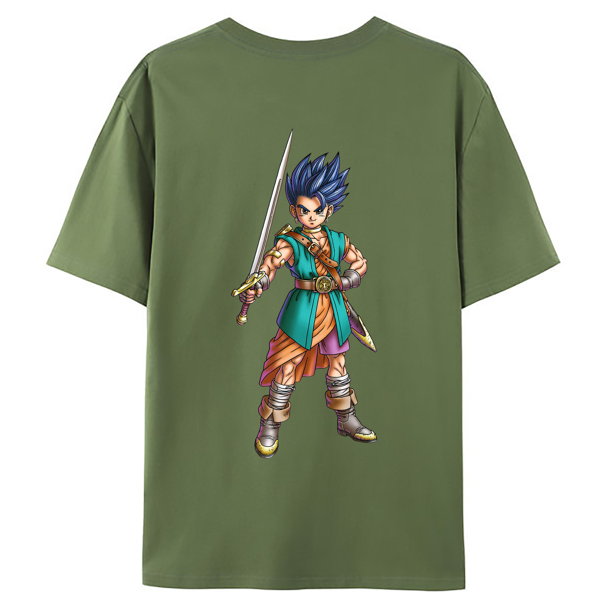 （画像用） ドラゴンクエスト Doragon Kuesuto Dragon Quest 綿100％ メンズ半袖Tシャツ（バックプリント） 通気性